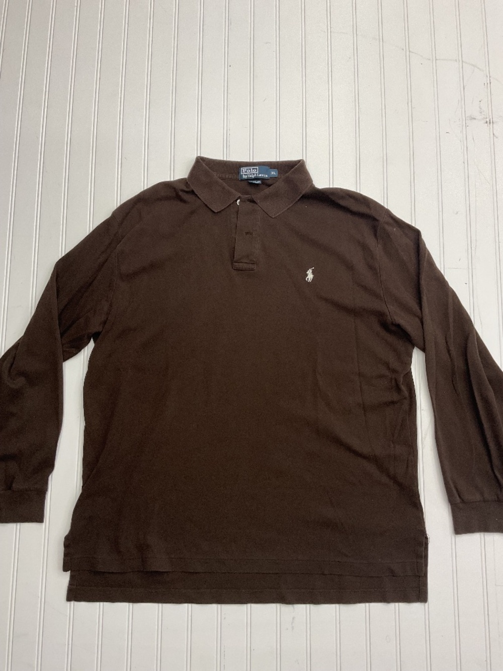 Polo Ralph Lauren Long Sleeve Brown Cotton Polo Shirt XL
